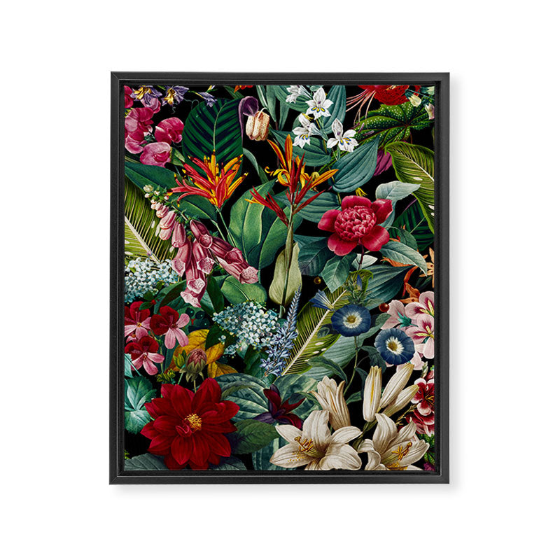 Chintzy Florals - Night Framed Canvas Print Gallery Image 6
