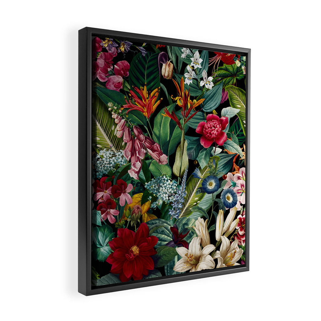 Chintzy Florals - Night Framed Canvas Print Gallery Image 2