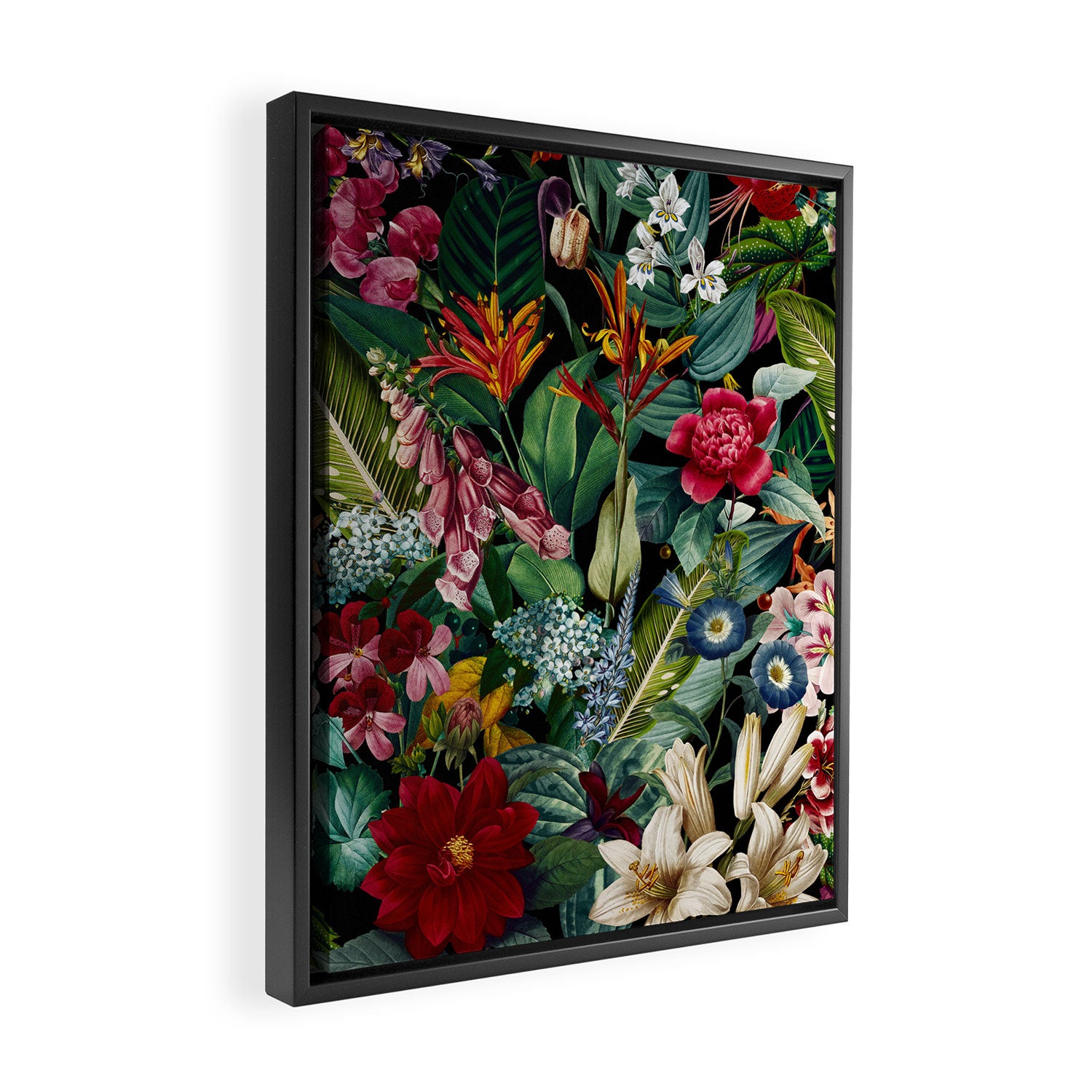 Chintzy Florals - Night Framed Canvas Print Gallery Image 2
