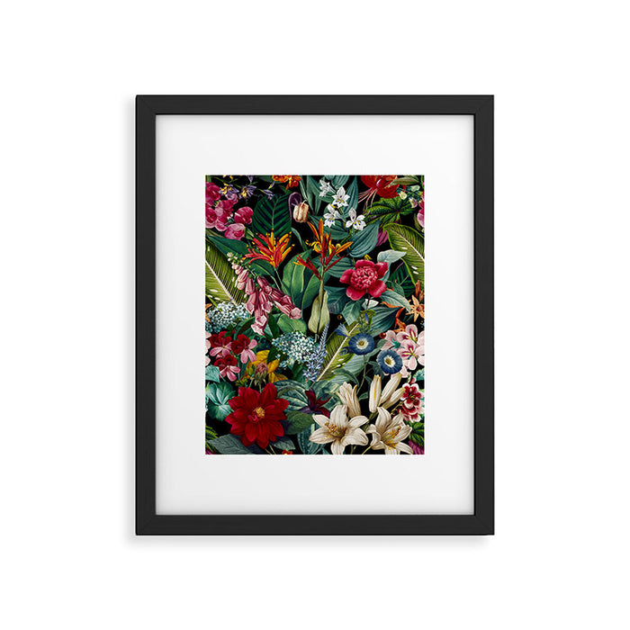 Chintzy Florals - Night Framed Art Print Gallery Image 1