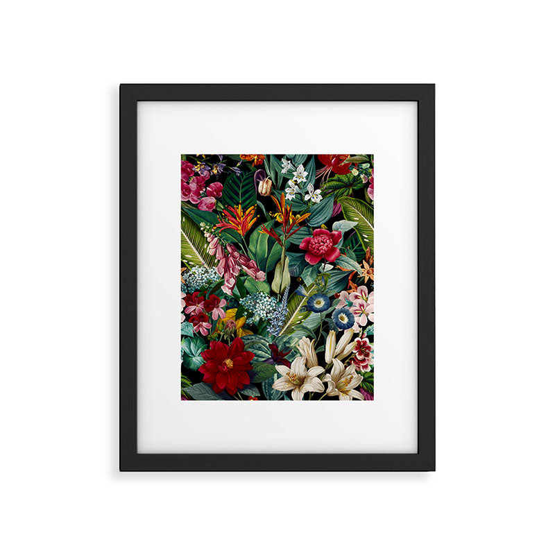 Chintzy Florals - Night Framed Art Print Gallery Image 5