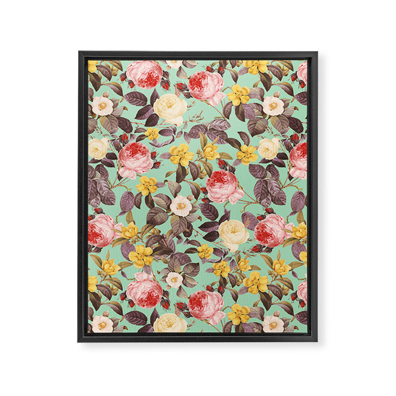 Classic Floral Pattern Framed Canvas Print Gallery Image 6