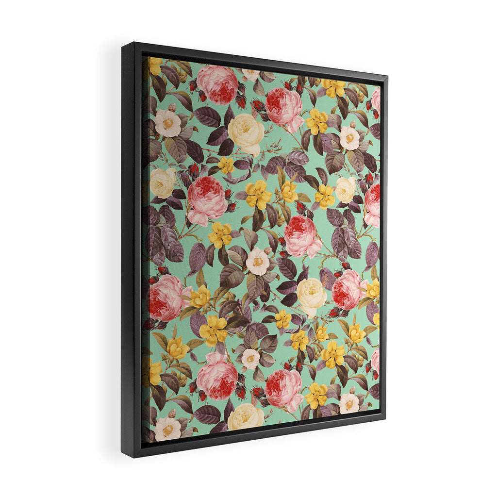 Classic Floral Pattern Framed Canvas Print Gallery Image 2