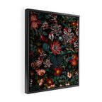 Dark Garden Flowers Framed Canvas Print Gallery Image 2