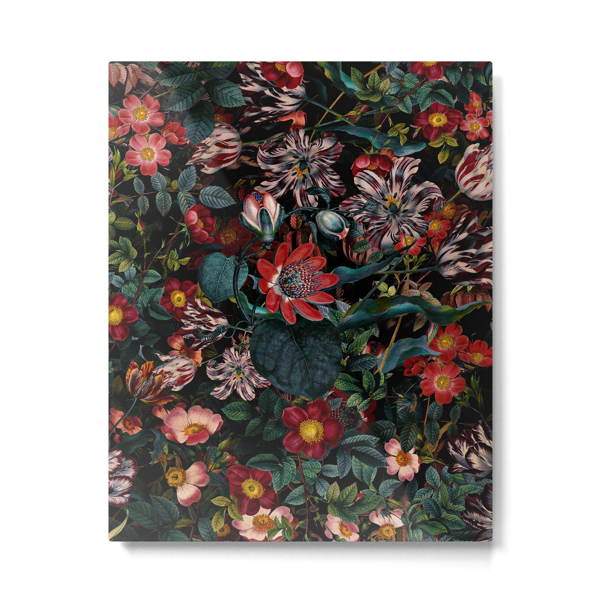 Dark Garden Flowers Metal Print Gallery Image 6