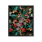 Exotic Blooms and Toucans Framed Canvas Print Gallery Image 6