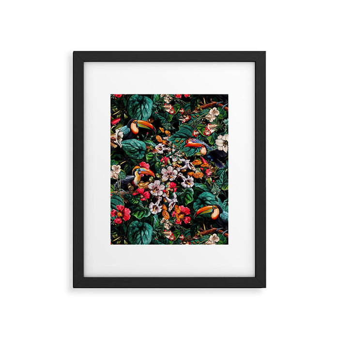 Exotic Blooms and Toucans Framed Art Print Gallery Image 1