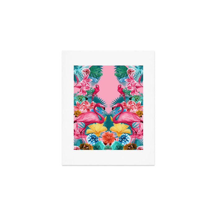 Flamingo and Tropical garden Art Print Gallery Image 1