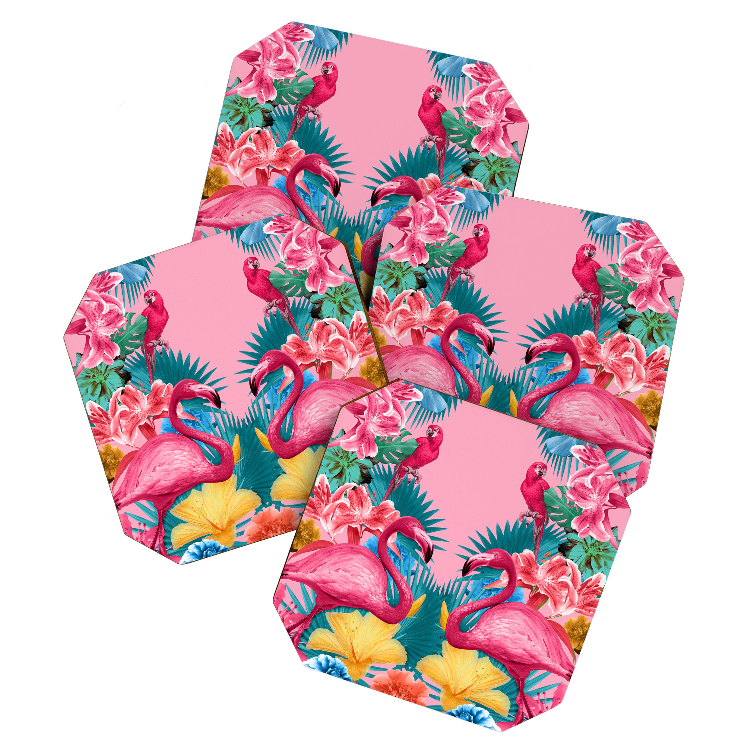 Flamingo and Tropical garden Coaster Gallery Image 1