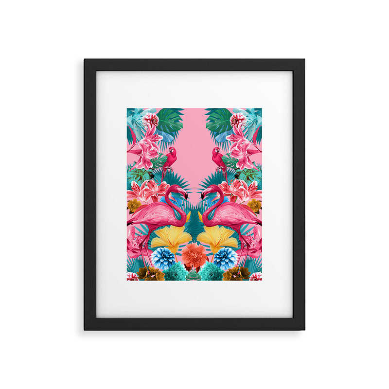 Flamingo and Tropical garden Framed Art Print Gallery Image 5