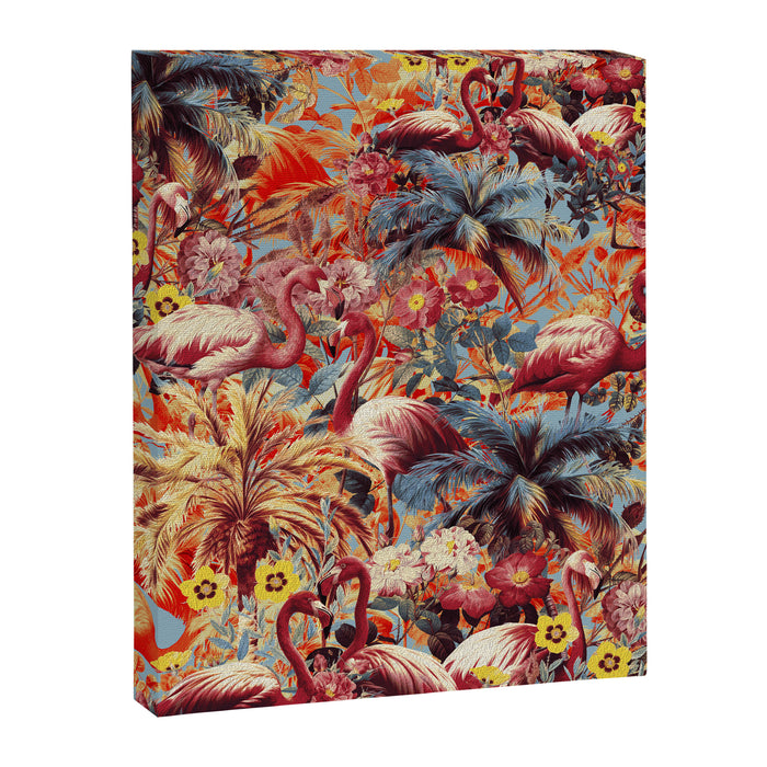 Flamingos and Floral Pattern Canvas Print Gallery Image 1