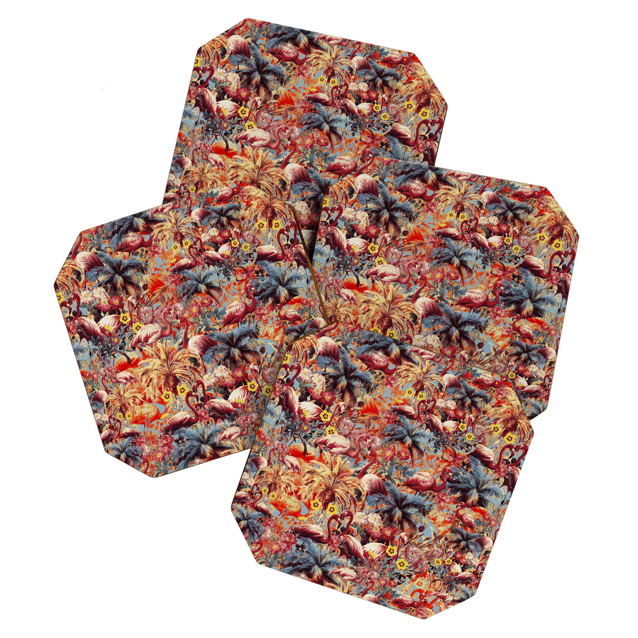 Flamingos and Floral Pattern Coaster Gallery Image 1