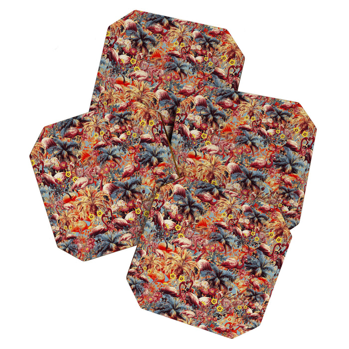 Flamingos and Floral Pattern Coaster Gallery Image 1
