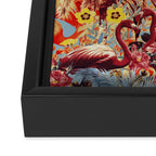 Flamingos and Floral Pattern Framed Canvas Print Gallery Image 3