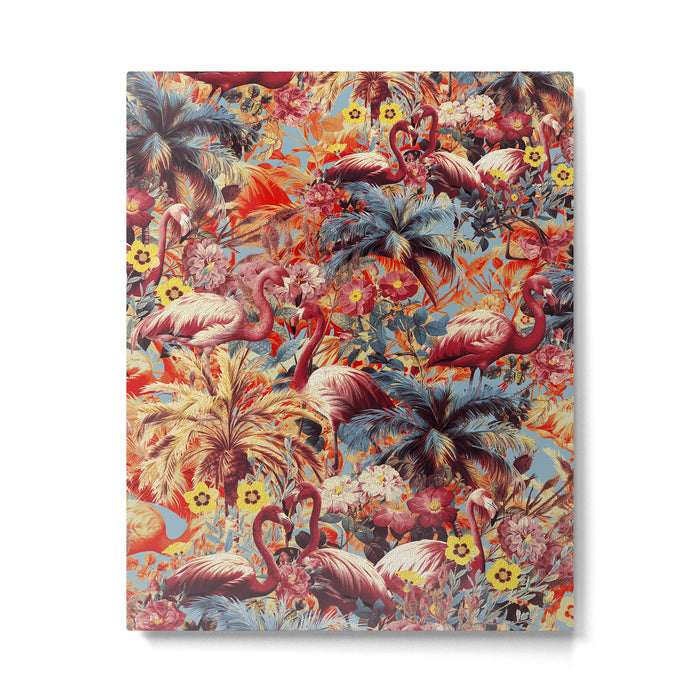 Flamingos and Floral Pattern Metal Print Gallery Image 1