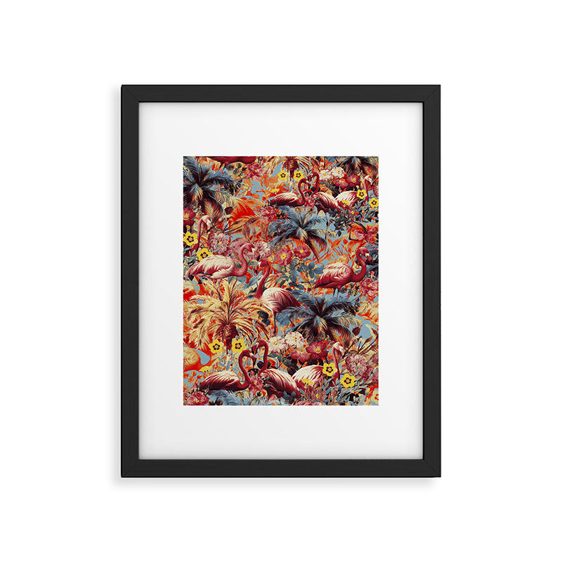 Flamingos and Floral Pattern Framed Art Print Gallery Image 5