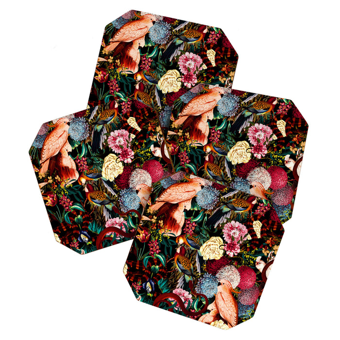 Floral and Animals pattern II Coaster Gallery Image 1