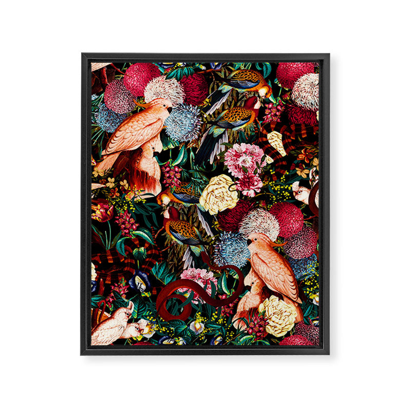 Floral and Animals pattern II Framed Canvas Print Gallery Image 6