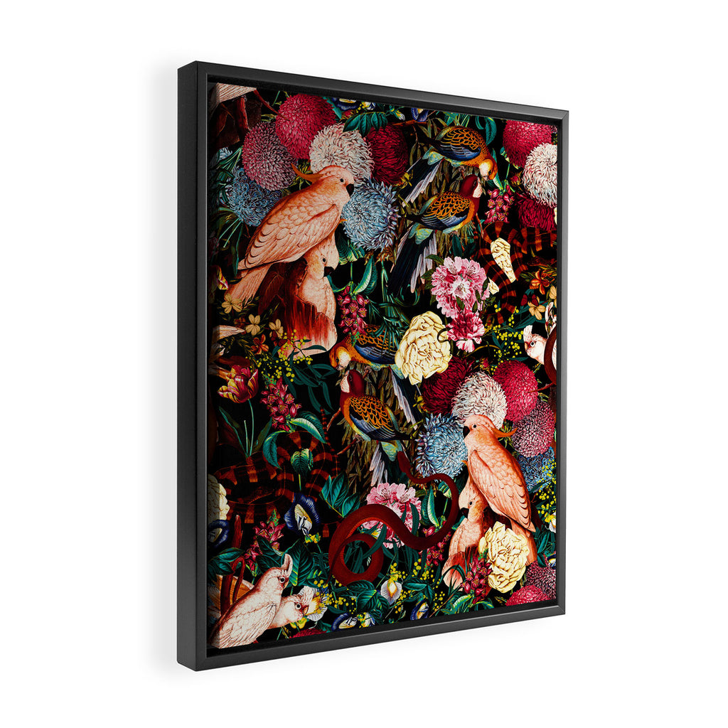 Floral and Animals pattern II Framed Canvas Print Gallery Image 2