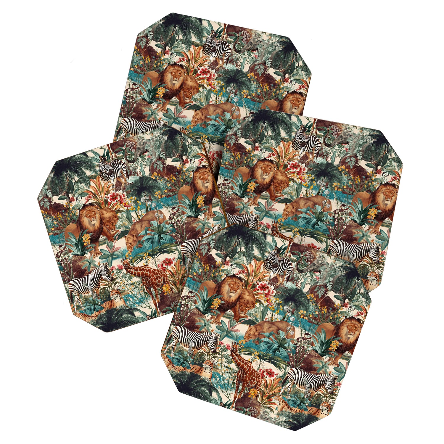 Floral and Animals Pattern IV Coaster Gallery Image 1