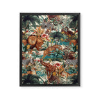 Floral and Animals Pattern IV Framed Canvas Print Gallery Image 6