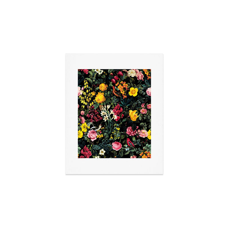 Floral and Birds Pattern Art Print Gallery Image 1