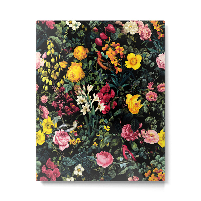 Floral and Birds Pattern Metal Print Gallery Image 1
