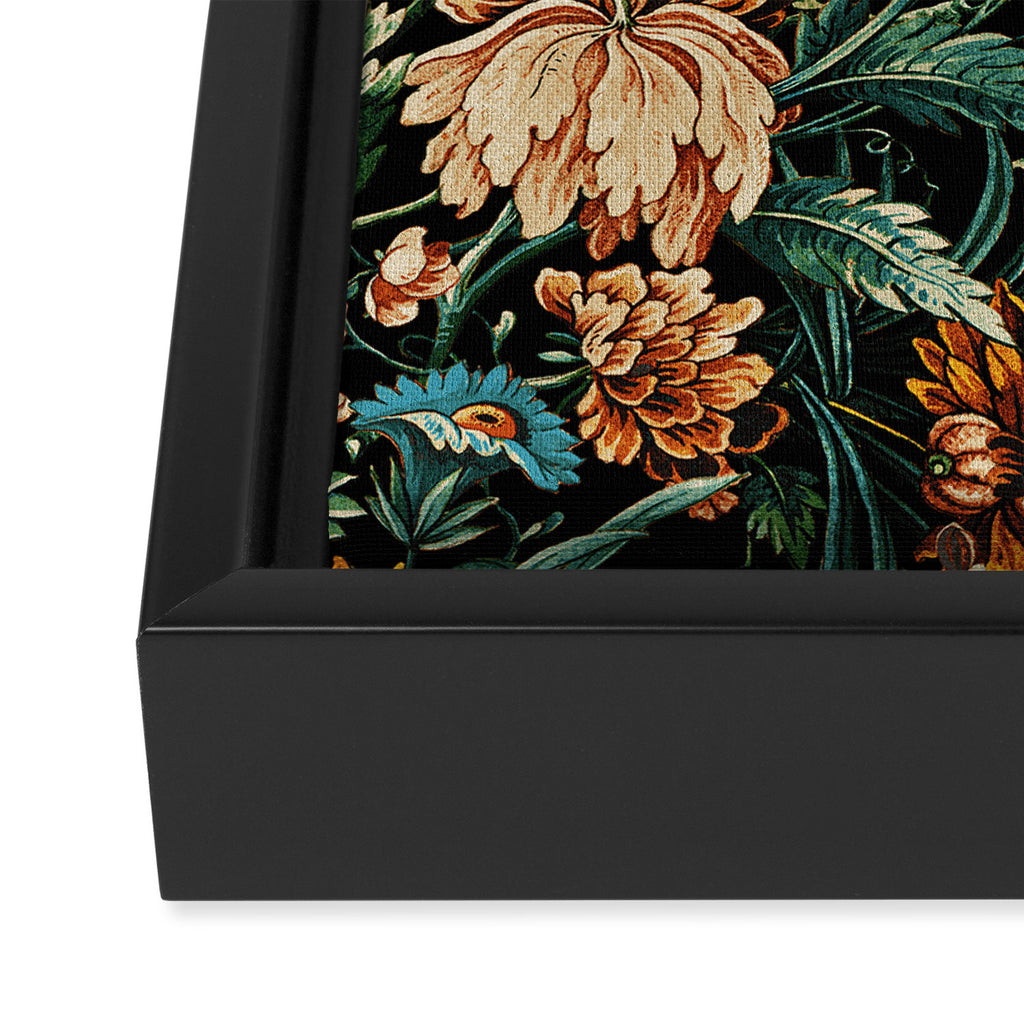 Floral and Birds Pattern Framed Canvas Print Gallery Image 3