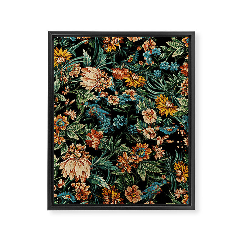 Floral and Birds Pattern Framed Canvas Print Gallery Image 6