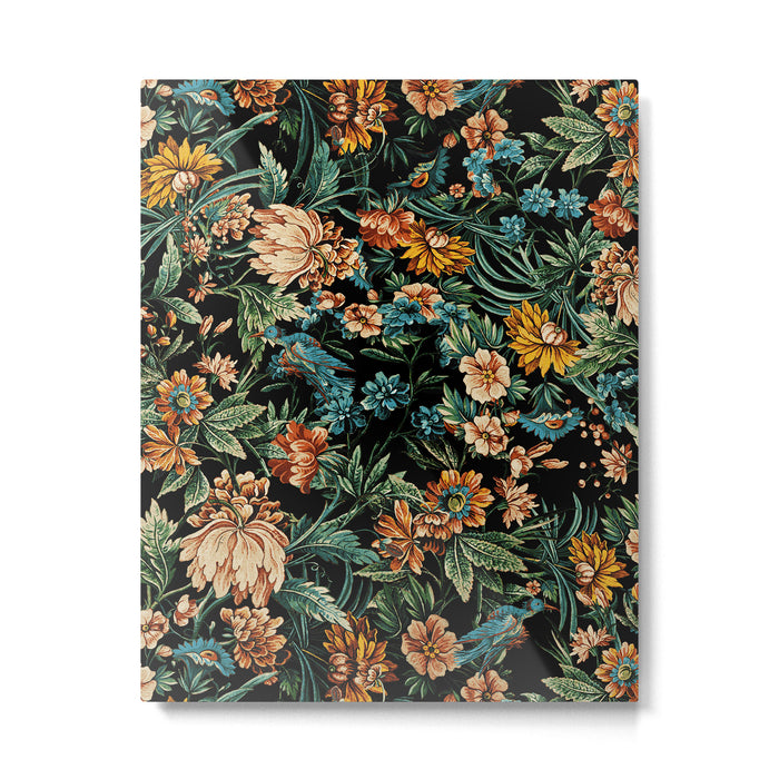 Floral and Birds Pattern Metal Print Gallery Image 1