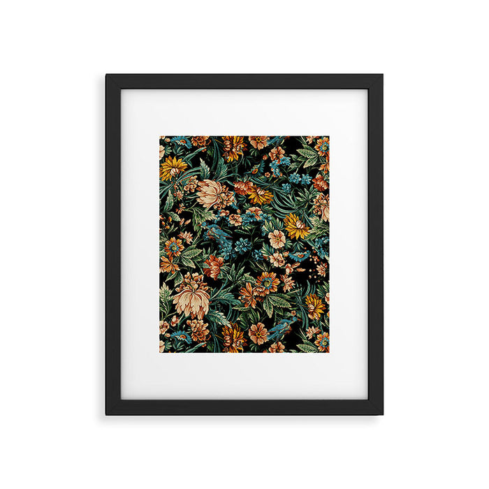 Floral and Birds Pattern Framed Art Print Gallery Image 1