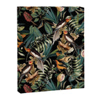 Floral and Birds Vintage Garden Night Canvas Print Gallery Image 6
