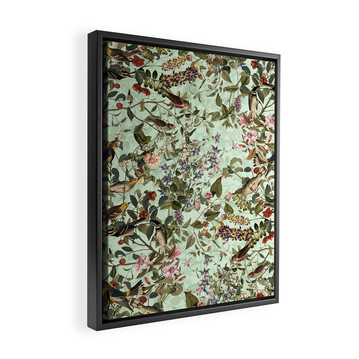 Floral and Birds X Framed Canvas Print Gallery Image 2
