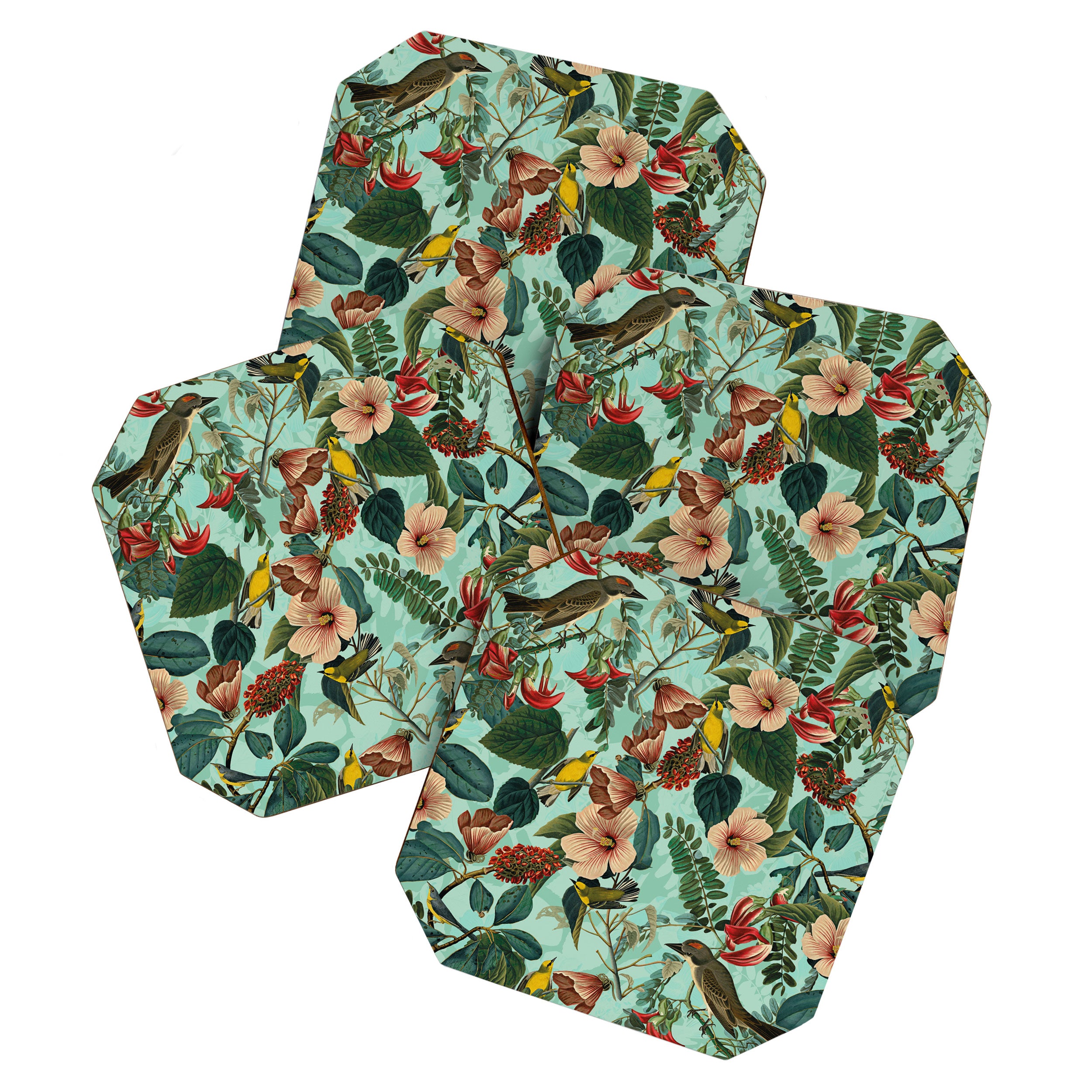 FLORAL AND BIRDS XIII Coaster Gallery Image 1