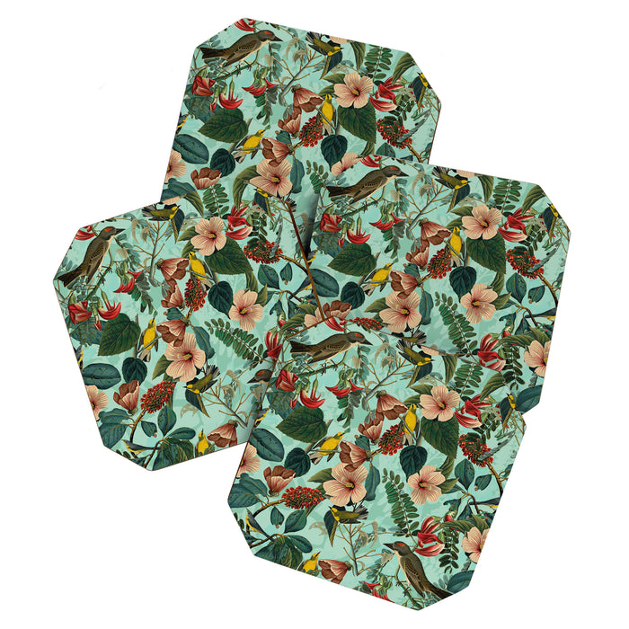 FLORAL AND BIRDS XIII Coaster Gallery Image 1