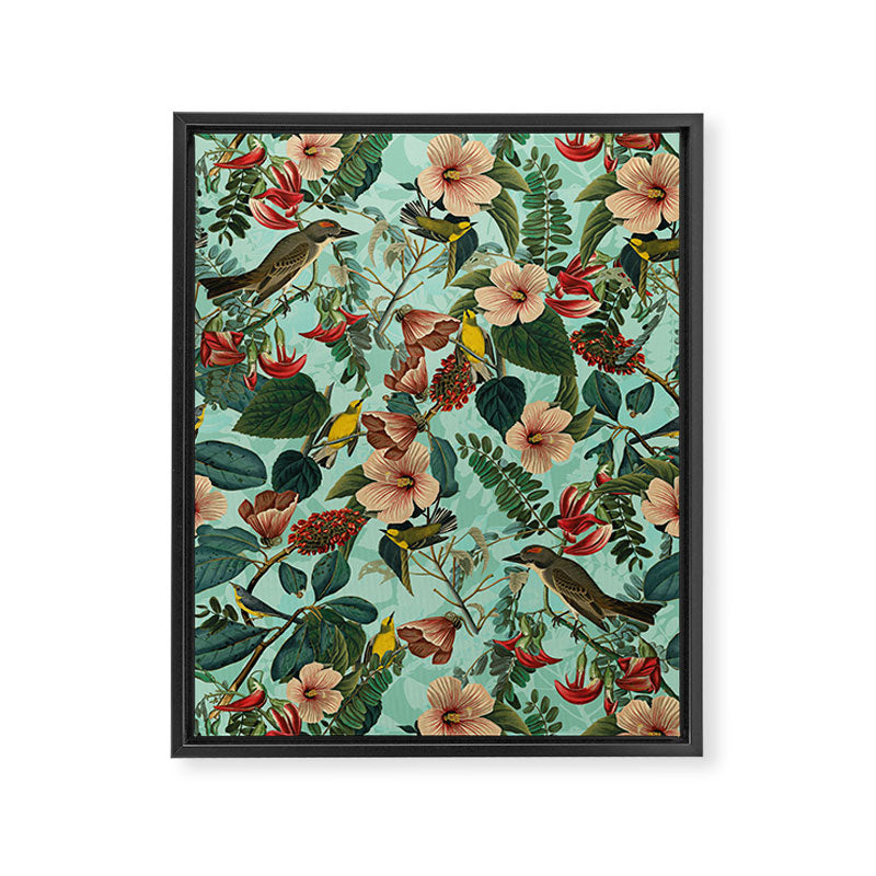 FLORAL AND BIRDS XIII Framed Canvas Print Gallery Image 6