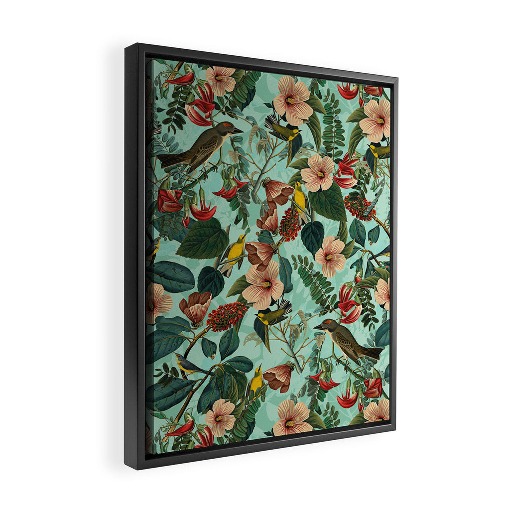 FLORAL AND BIRDS XIII Framed Canvas Print Gallery Image 2