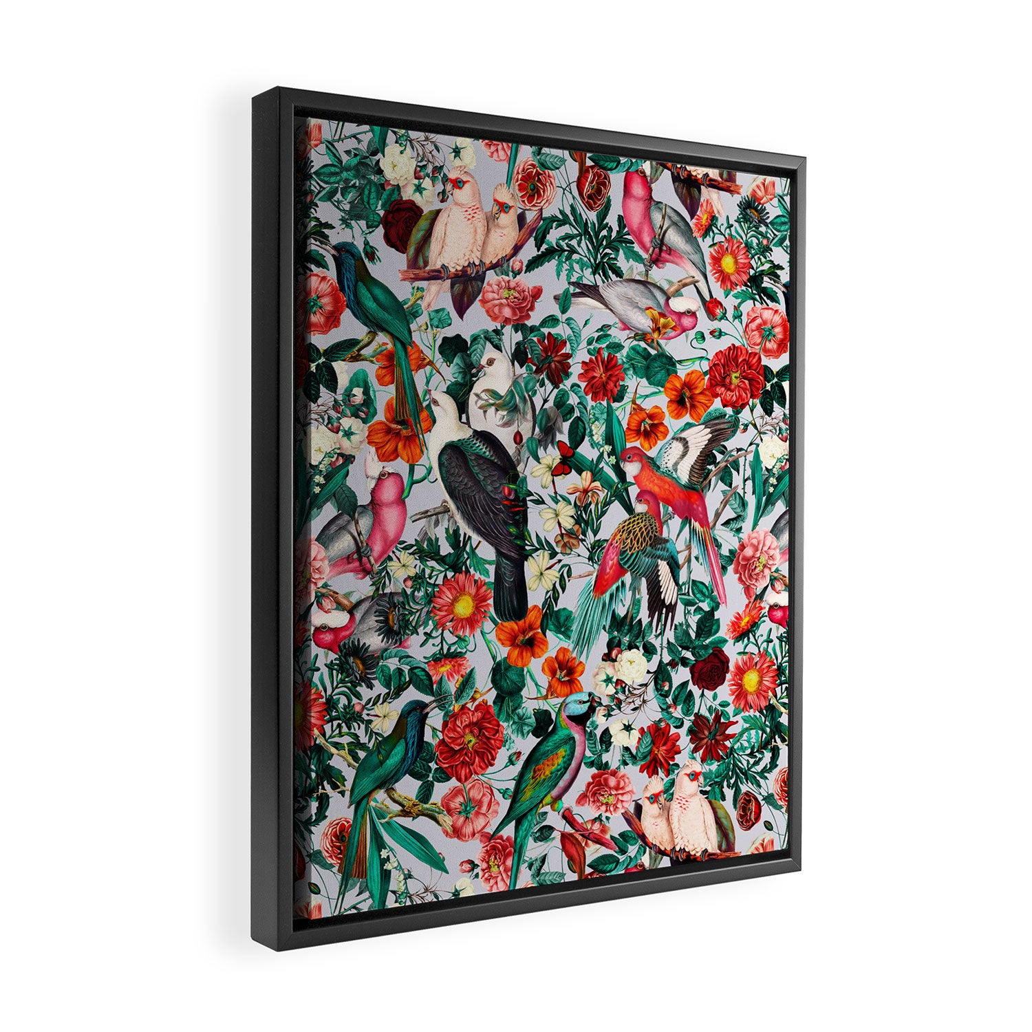 FLORAL AND BIRDS XIV Framed Canvas Print Gallery Image 2