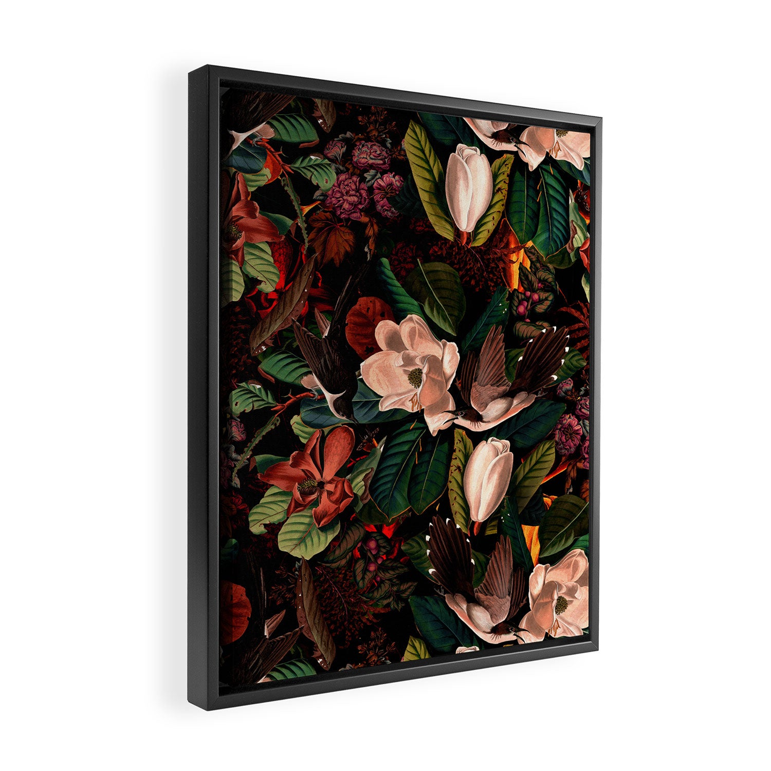 FLORAL AND BIRDS XIV Framed Canvas Print Gallery Image 2