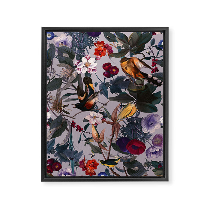 Floral and Birds XL Framed Canvas Print Gallery Image 1