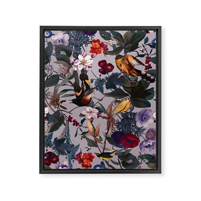 Floral and Birds XL Framed Canvas Print Gallery Image 6