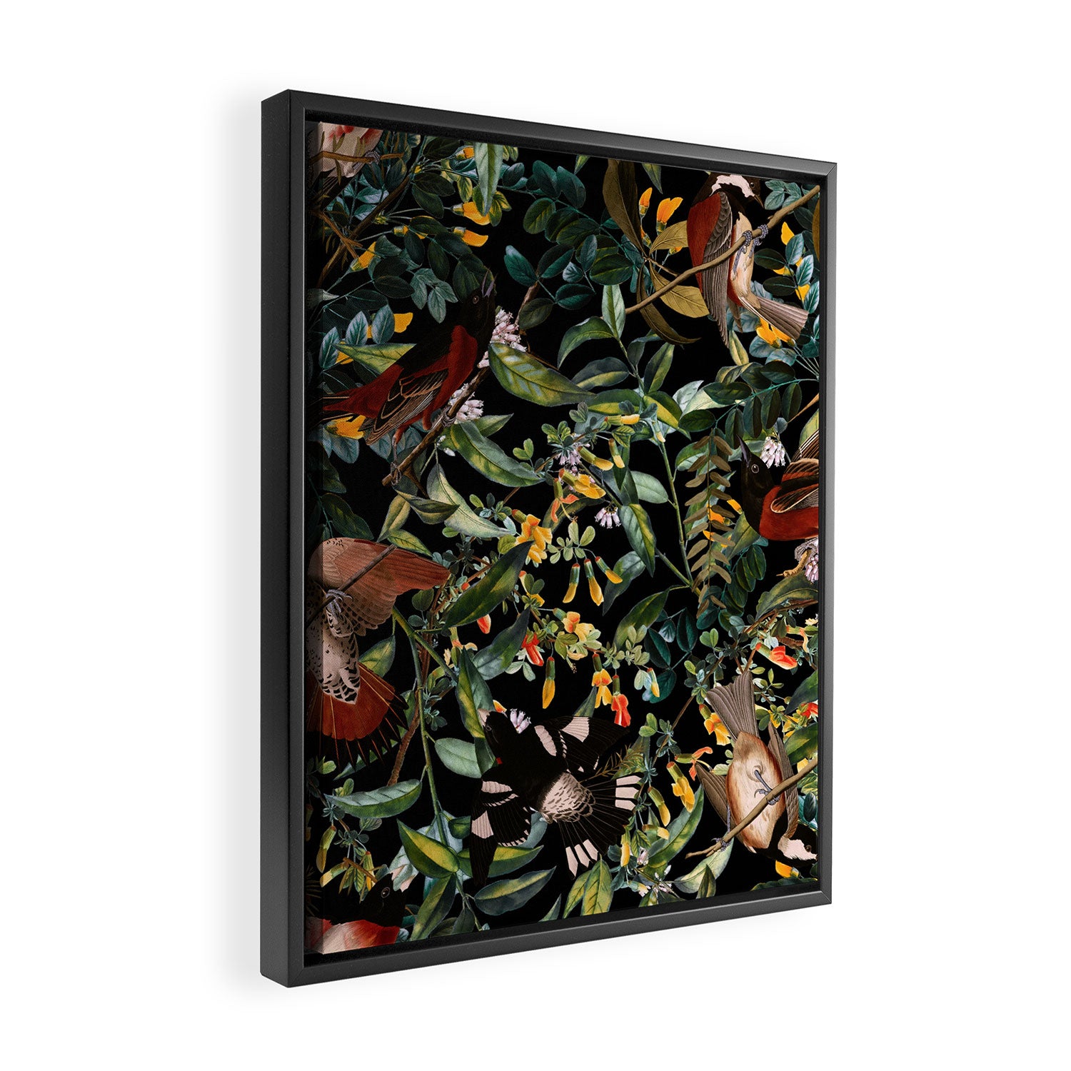 Floral and Birds XLIV Framed Canvas Print Gallery Image 2