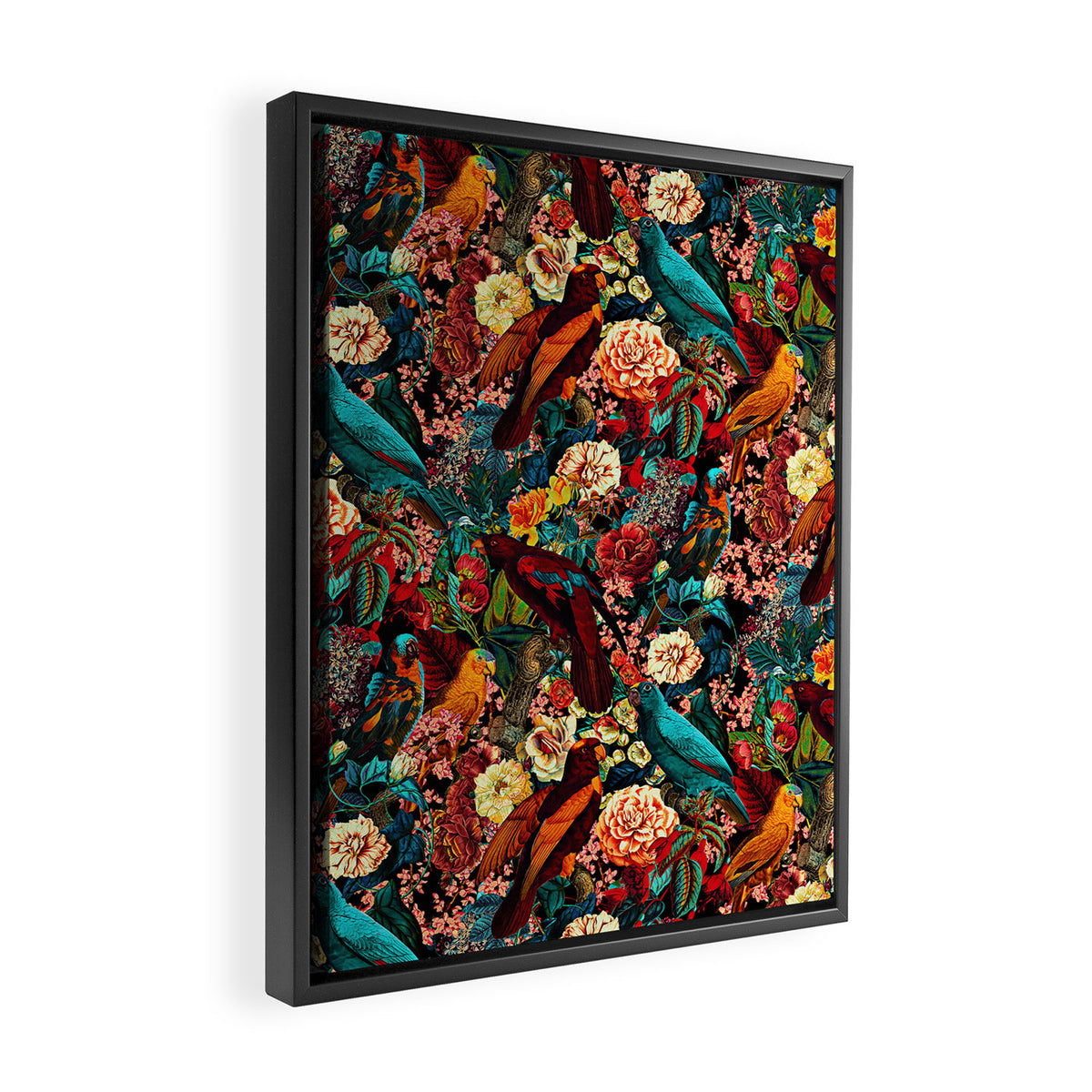 FLORAL AND BIRDS XVII Framed Canvas Print Gallery Image 2