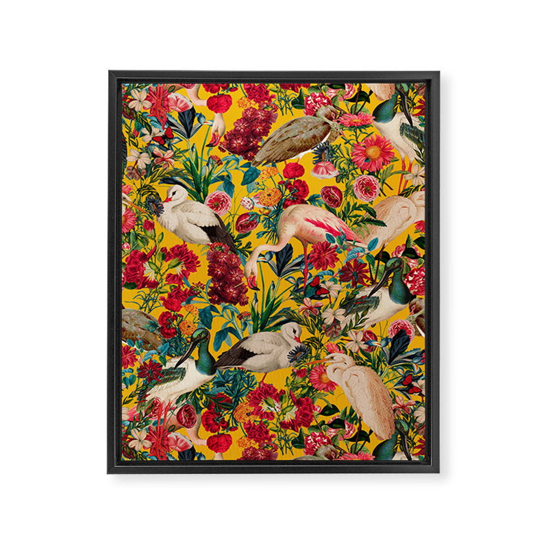 FLORAL AND BIRDS XVIII Framed Canvas Print Gallery Image 6