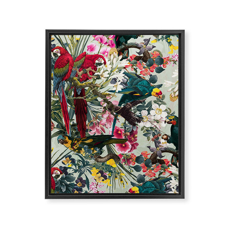 FLORAL AND BIRDS XXII Framed Canvas Print Gallery Image 6