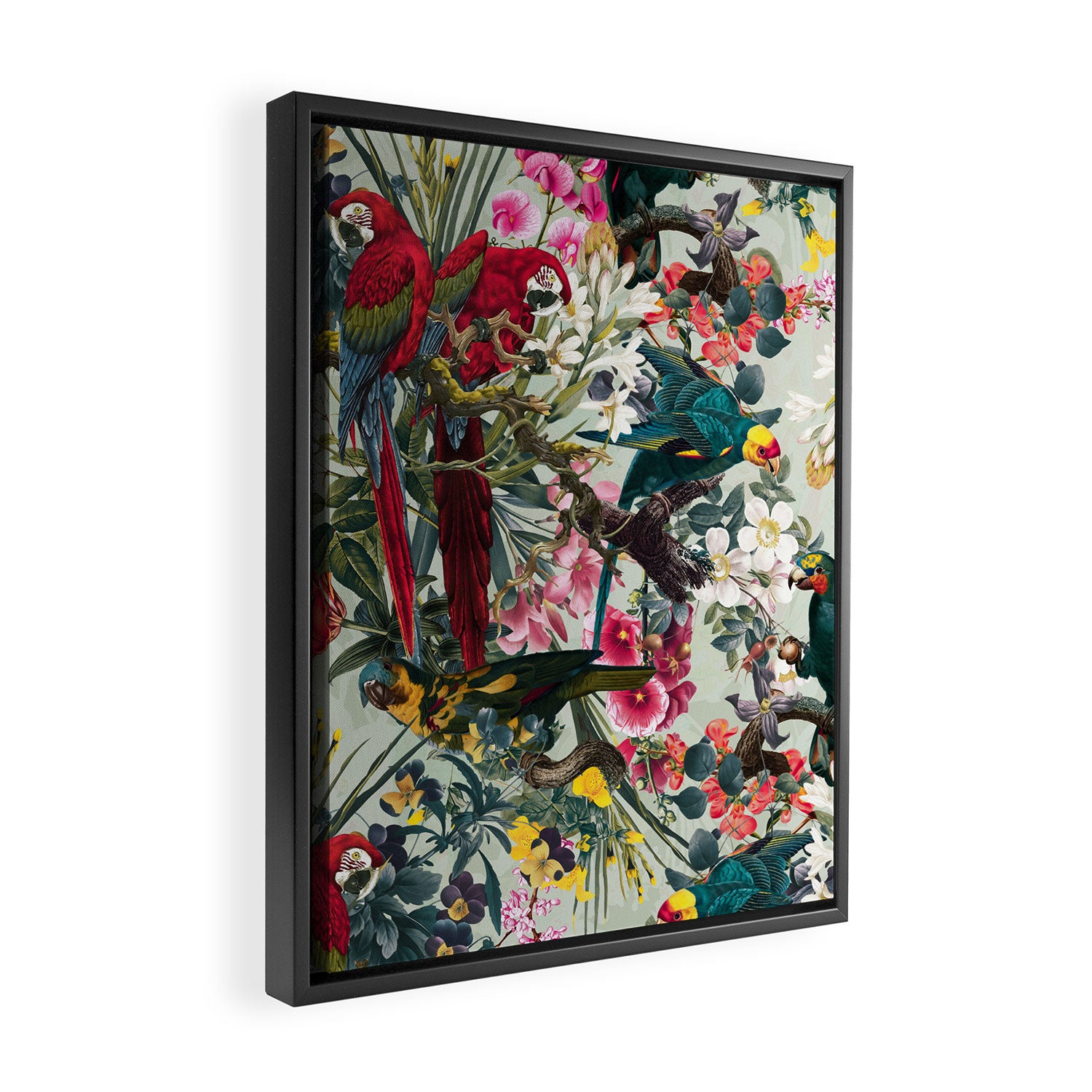 FLORAL AND BIRDS XXII Framed Canvas Print Gallery Image 2