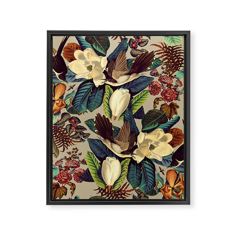 FLORAL AND BIRDS XXI-II Framed Canvas Print Gallery Image 6