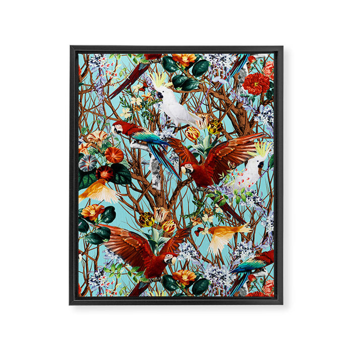Floral and Birds XXX Framed Canvas Print Gallery Image 1