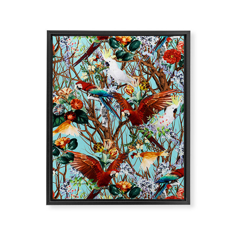 Floral and Birds XXX Framed Canvas Print Gallery Image 6