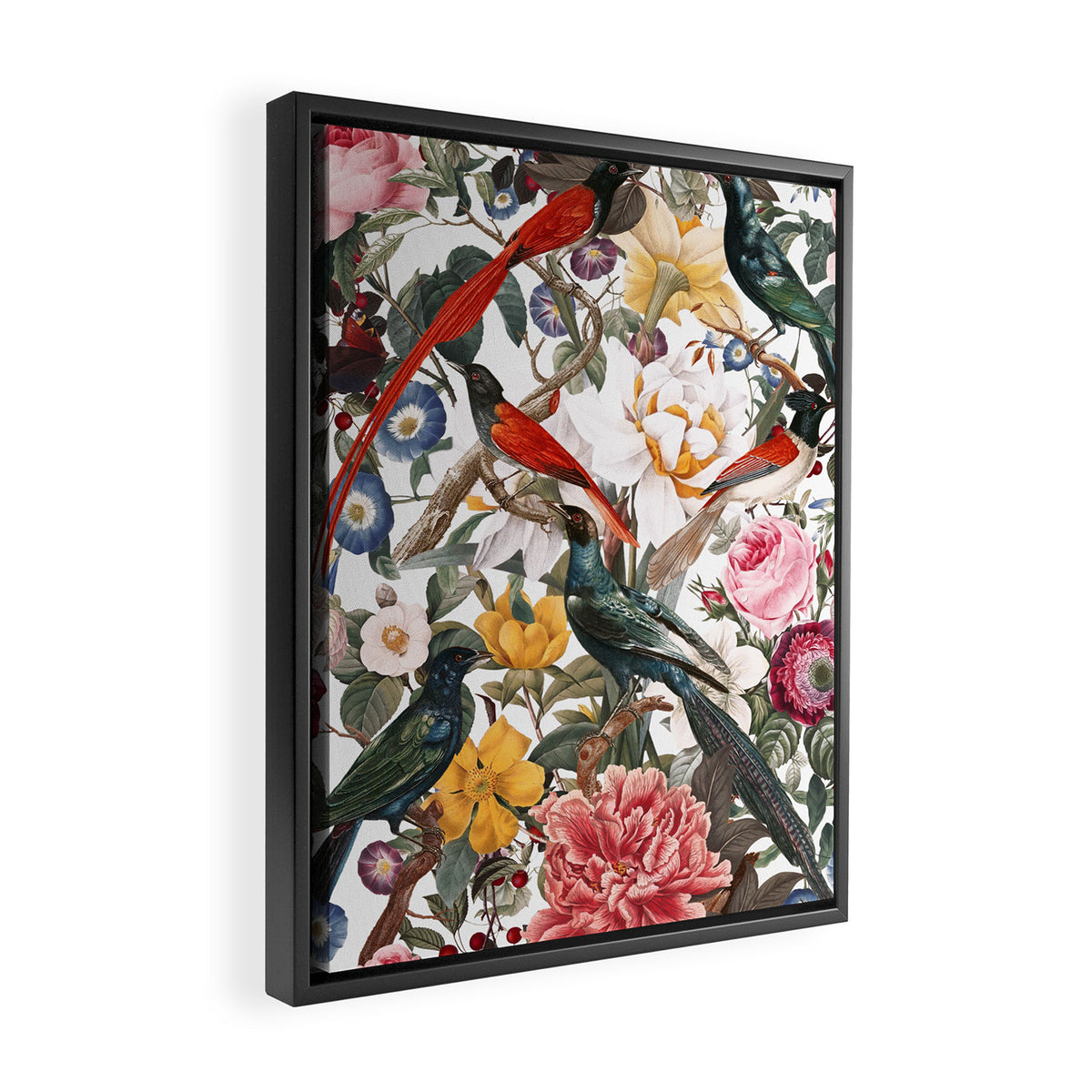 Floral and Birds XXXV Framed Canvas Print Gallery Image 2